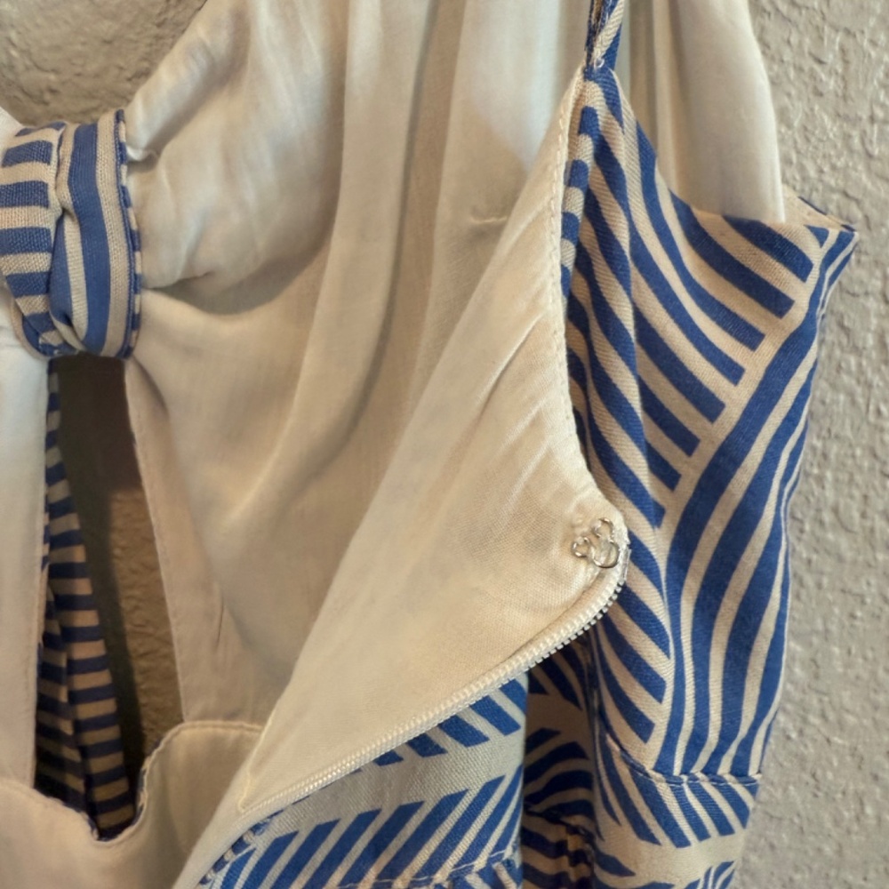 Lush For Lulu's Blue Striped Dress Medium - Picture 6 of 8